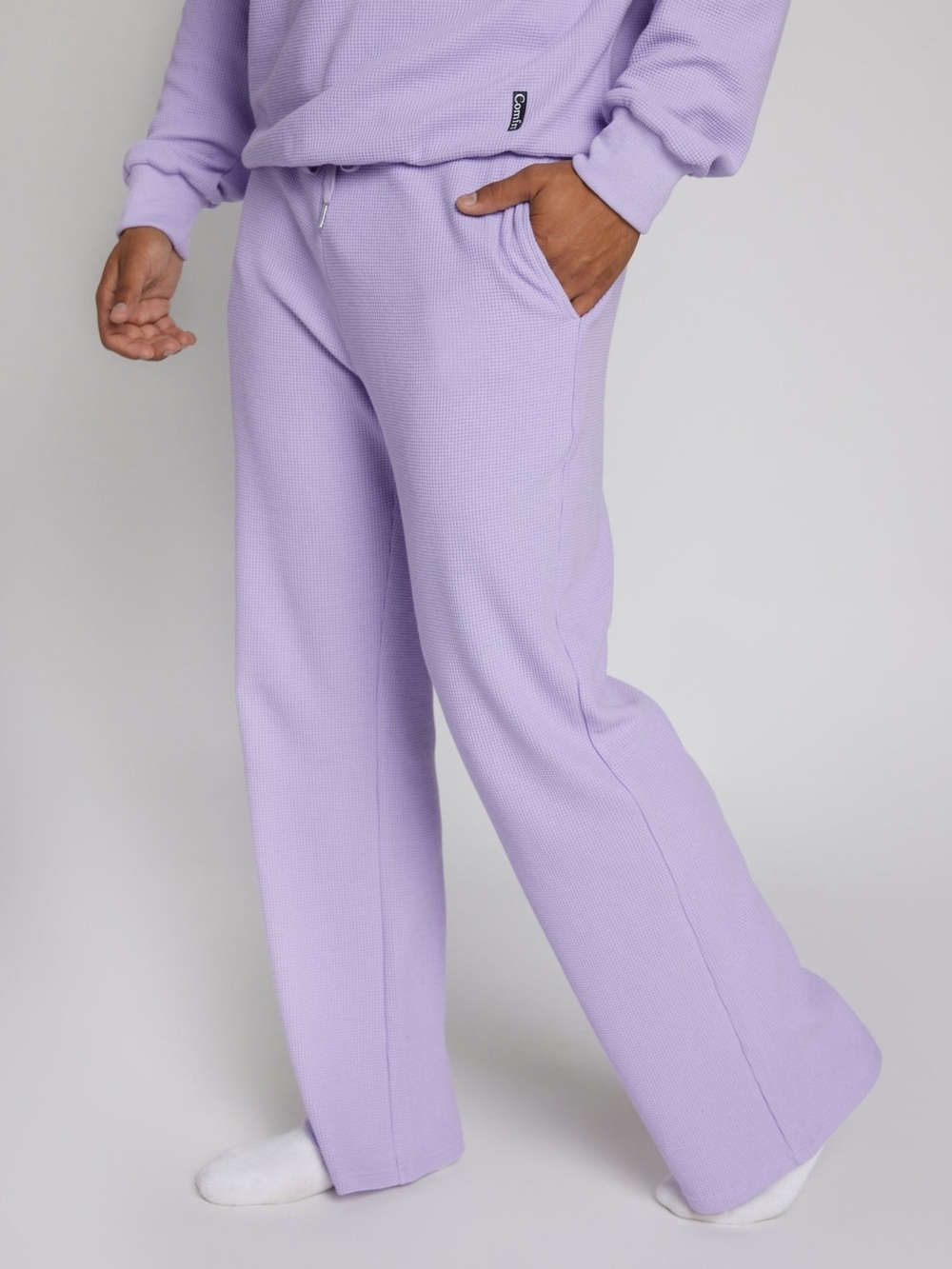 Comfrt Lilac Cozy Wide-Leg Waffle Sweatpants size S - Picture 2 of 6